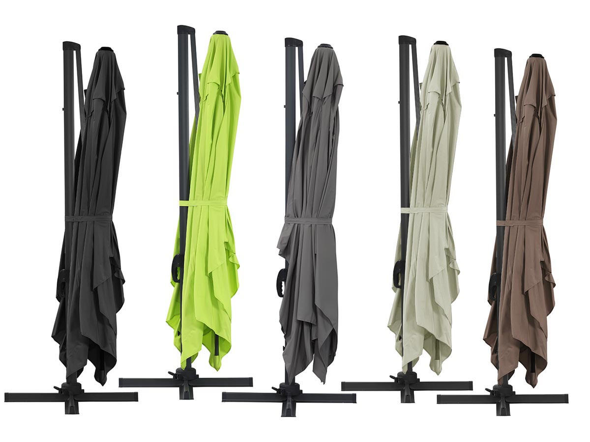 SONNENSCHIRM sun 4 Grau - Grau, Metall (400/300cm) - Habitat Garten