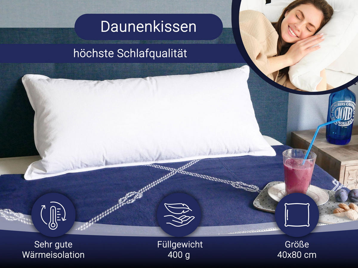 KOPFKISSEN, 40x80 cm, 100% Baumwolle, Weiß - Weiß, Textil (40/80cm) - Zollner