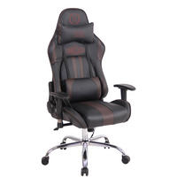 CHEFSESSEL Lederlook Schwarz/Braun - Schwarz/Braun, Textil/Metall (67/128/51cm) - CLP