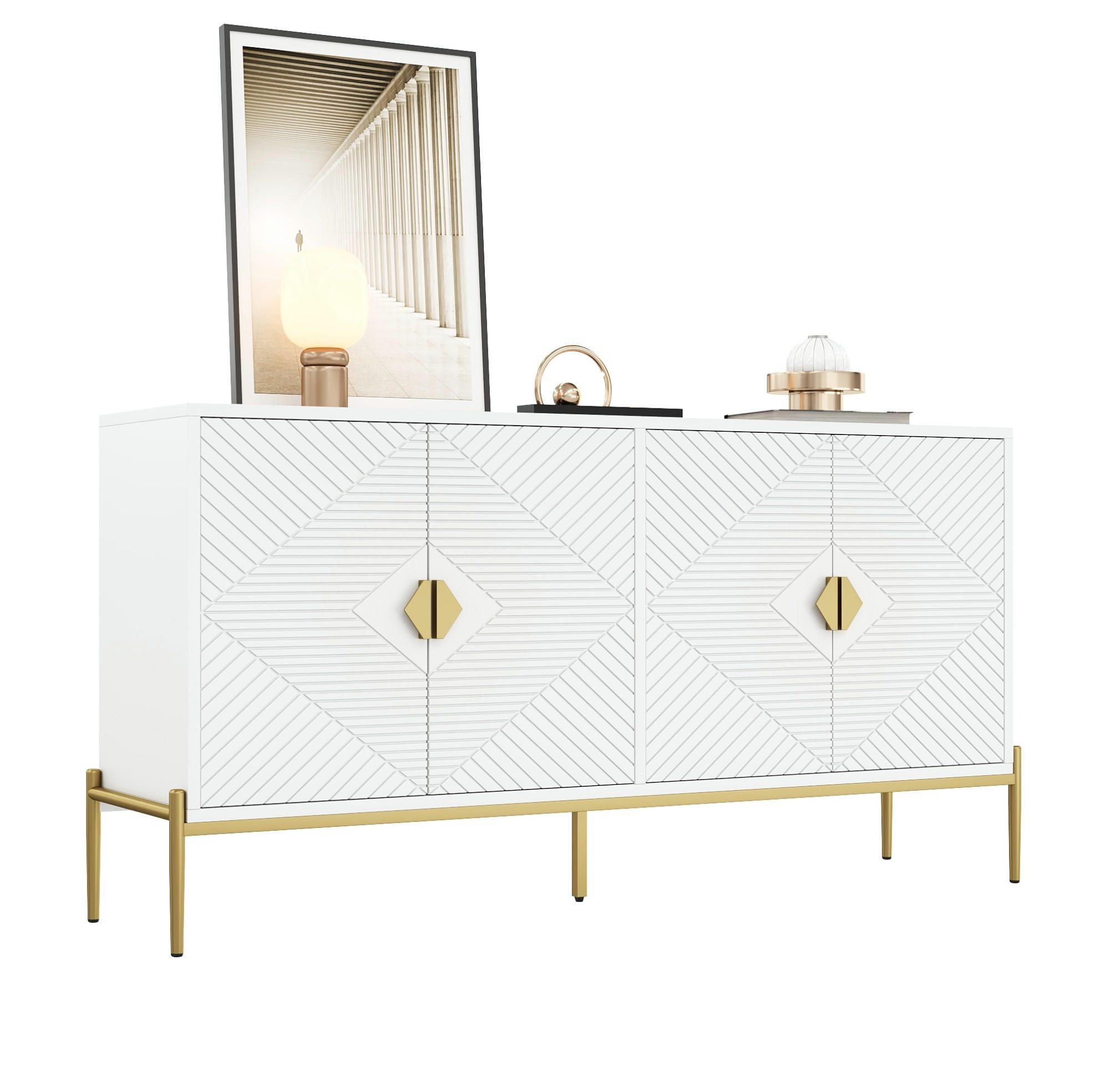 Flora Grace Sideboard Weiß 162x80x40 cm