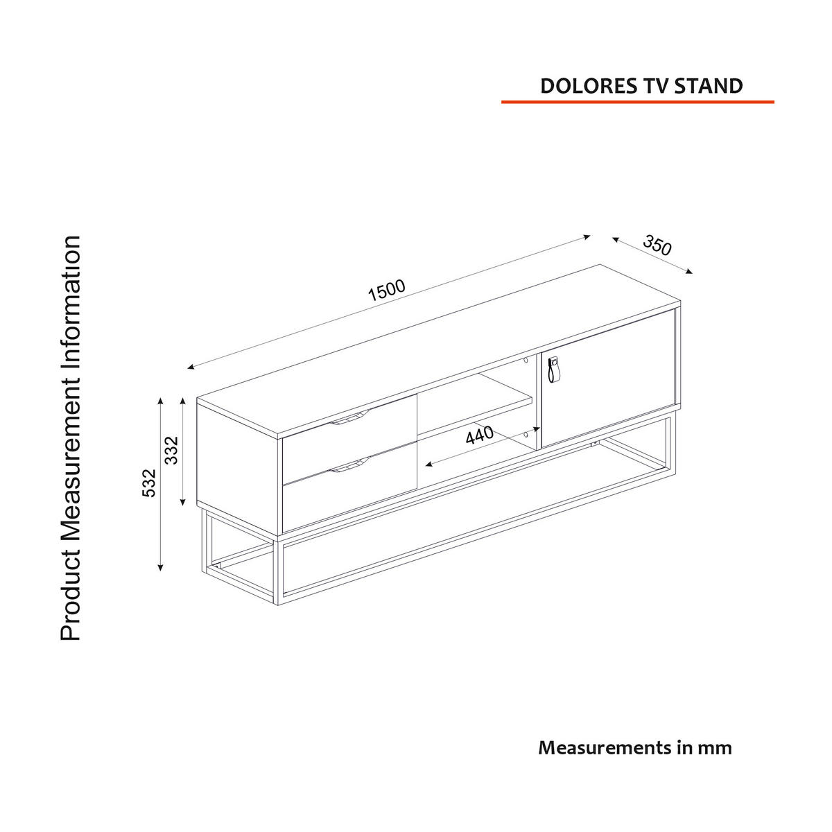 TV-LOWBOARD Dolores mit Metallfüße Anthrazit Safir - Anthrazit/Beige, Holzwerkstoff/Textil (150/53/35cm) - moebel17