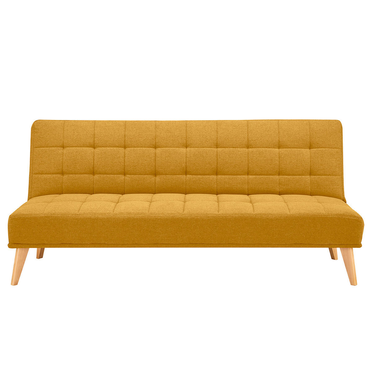 SCHLAFSOFA - Hellbraun/Gelb, Birkenholz/Textil (180/81/86cm) - home24