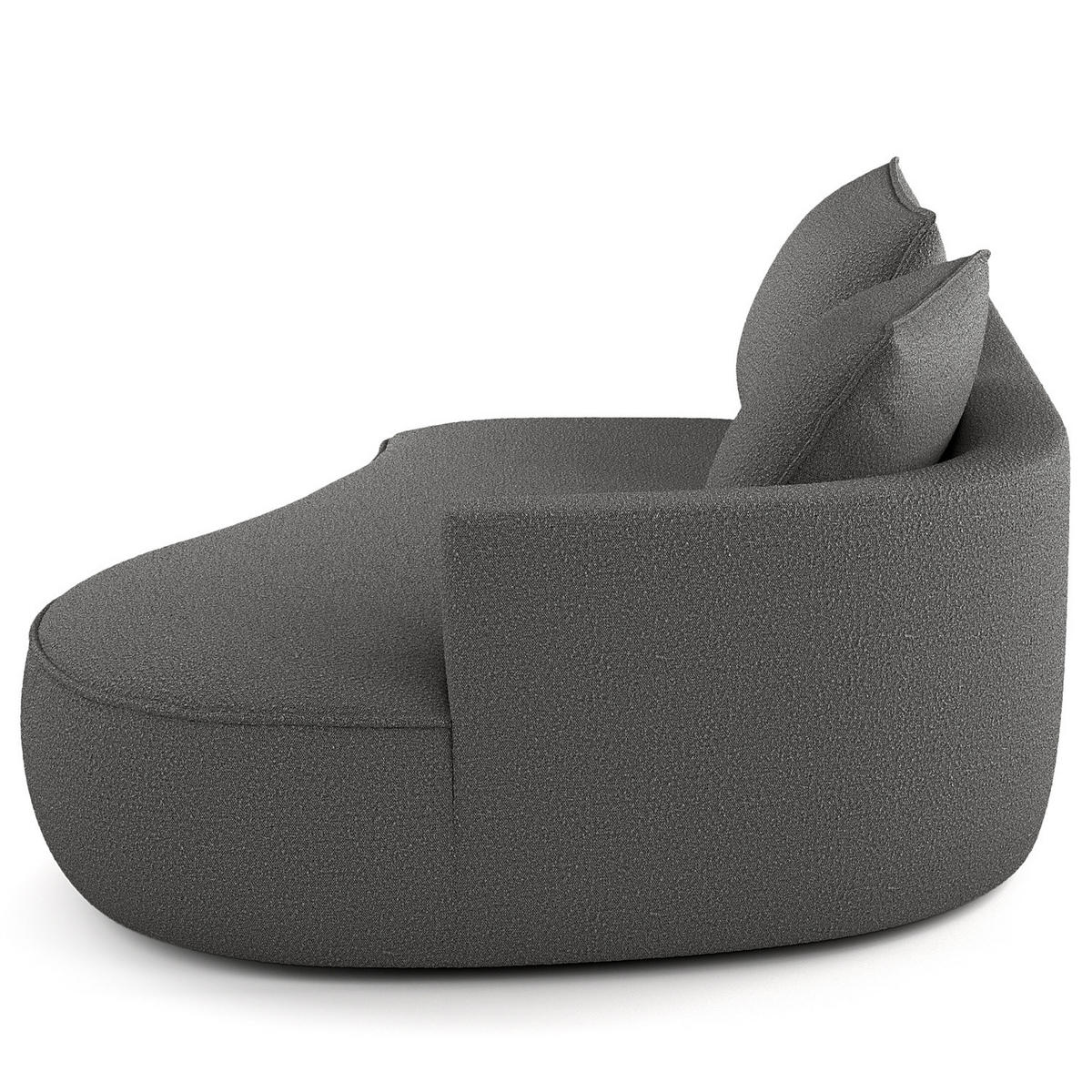 OTTOMANE - modular - Schwarz/Grau, Kunststoff/Textil (196/82/146cm) - home24