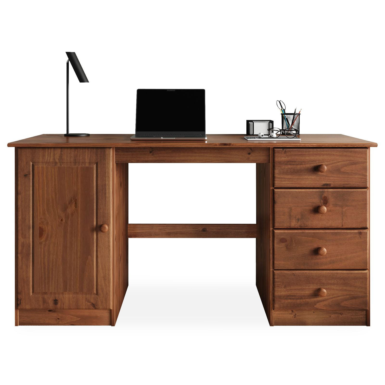 SCHREIBTISCH MANAGER - Kastanienfarben, Holz (54/145/73cm) - IDIMEX