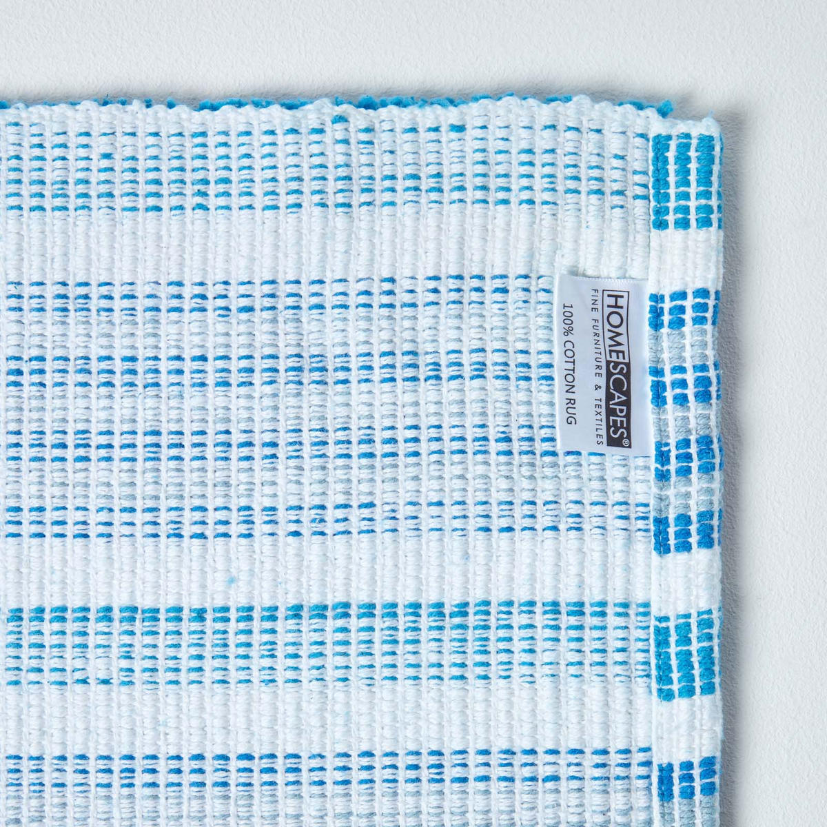 BADEMATTE 40/60 cm gestreift, Baumwolle - Blau, Textil (40/60cm) - Homescapes