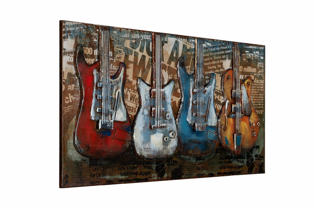 METALLBILD Bunt 100/50 cm - Multicolor, Metall (2.5/50cm) - KUNSTLOFT