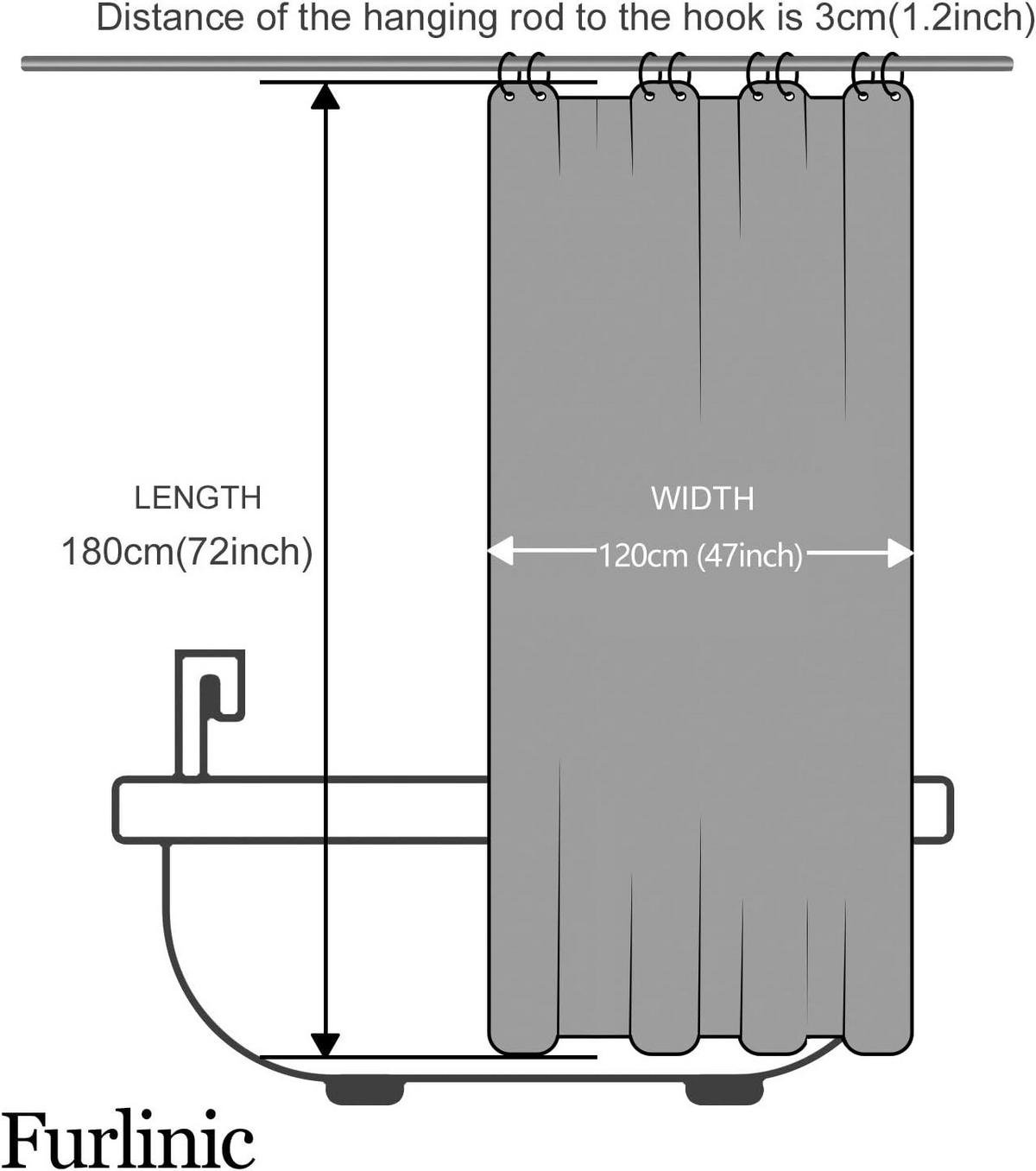 DUSCHVORHANG schimmelresistent verstärkt PEVA Stoff waschbar mit Haken für Badewanne Badezimmer - Weiß, Kunststoff (180/180cm) - MCBOSON