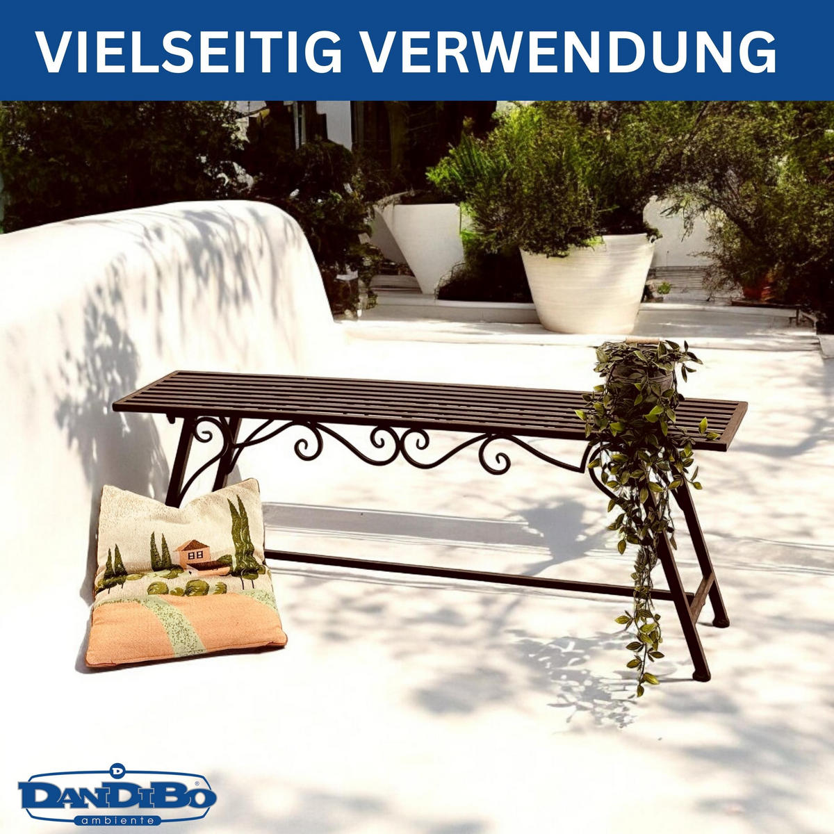 GARTENBANK Metall Braun 120/27/45 cm - Braun, Metall (120/45/27cm)