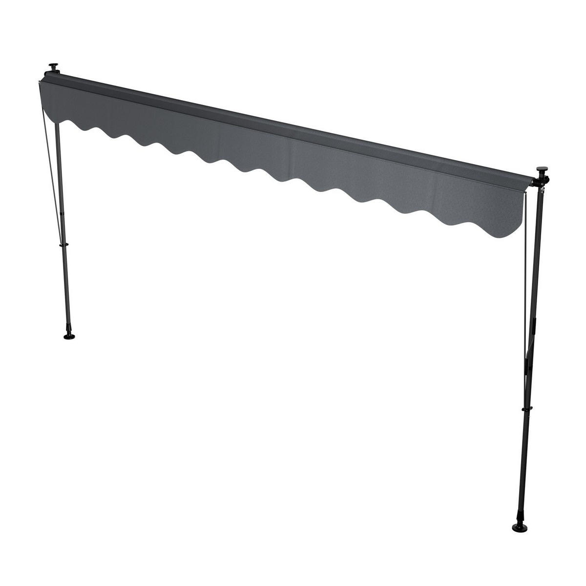 KLEMMMARKISE Kapstadt grau 400x120 cm - Grau, Textil (400/200/120cm) - Juskys