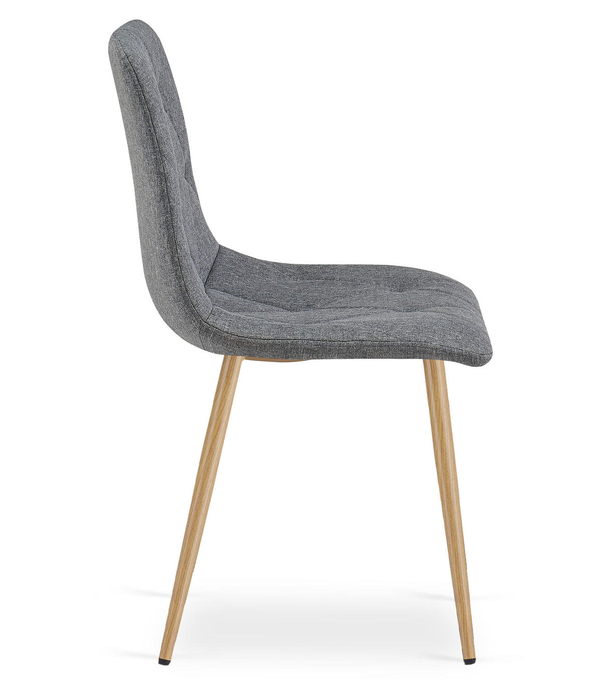 ESSZIMMERSTUHL 3-er Set TYRA dunkelgrauer Sitz, Beine in Holzfarbe - Dunkelgrau/Eichefarben, Textil (44.5/87/54.5cm) - Valora