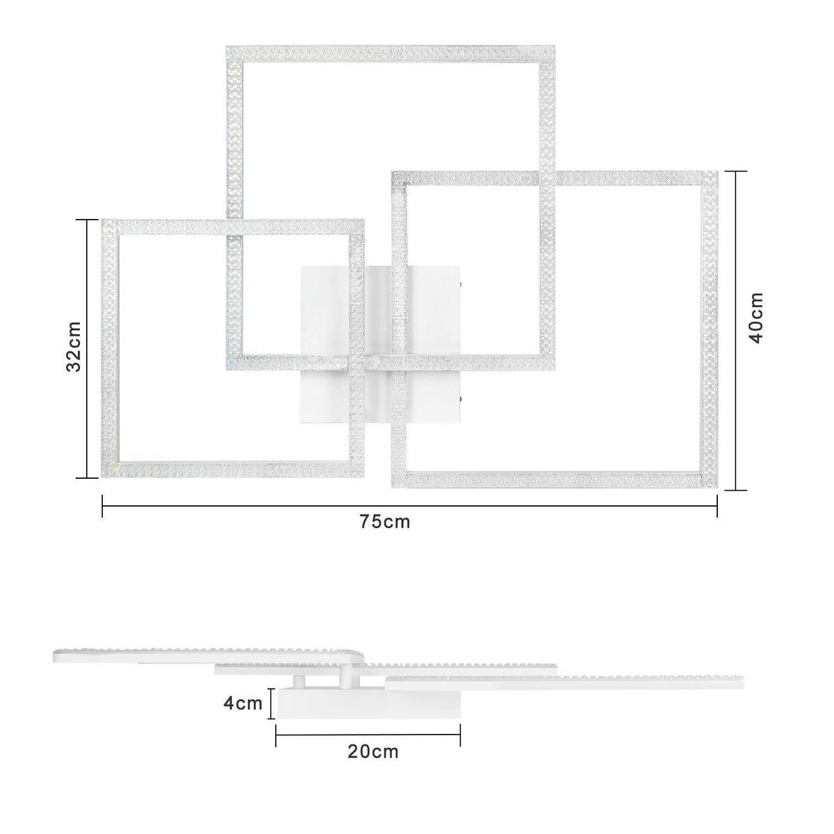 LED-DECKENLEUCHTE Johann 75/60/8 cm - Weiß, Metall (75/60/8cm) - Nettlife