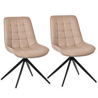 ESSZIMMERSTUHL-SET 2 Stück mit Drehfunktion aus Kunstleder(YZ4) - Hellbraun, Textil (53/85.5/62cm) - HOMAVO