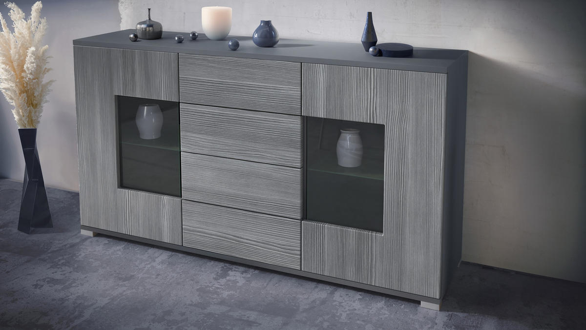 SIDEBOARD Grömitz Avola-Anthrazit - Anthrazit, Holzwerkstoff (138.5/75.5/35cm) - Vladon