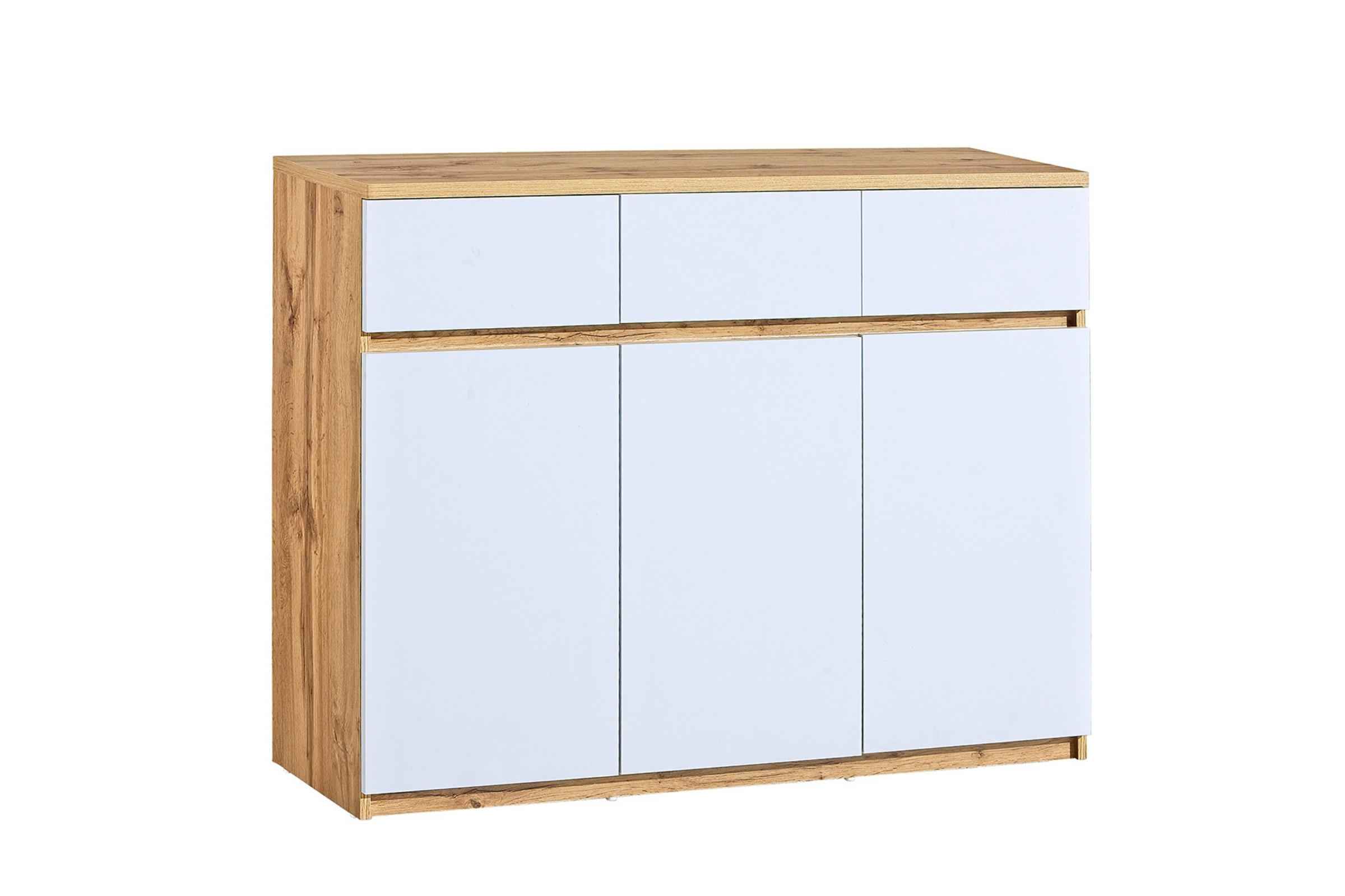 Deine Möbel 24 Kinderkommode Weiß, Eiche Wotan 120x94x40 cm