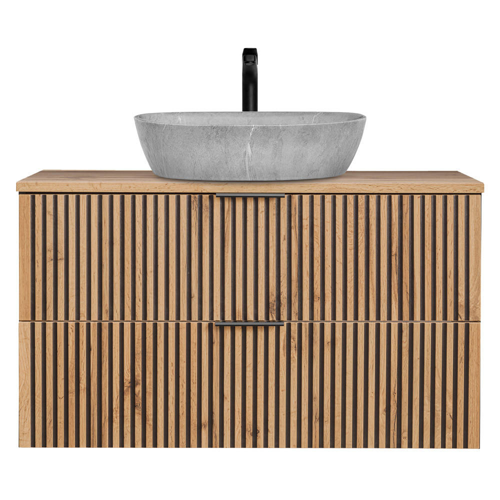 WASCHBECKENSCHRANK Xanten-56 - Braun, Holzwerkstoff (101/73/47cm) - Lomado