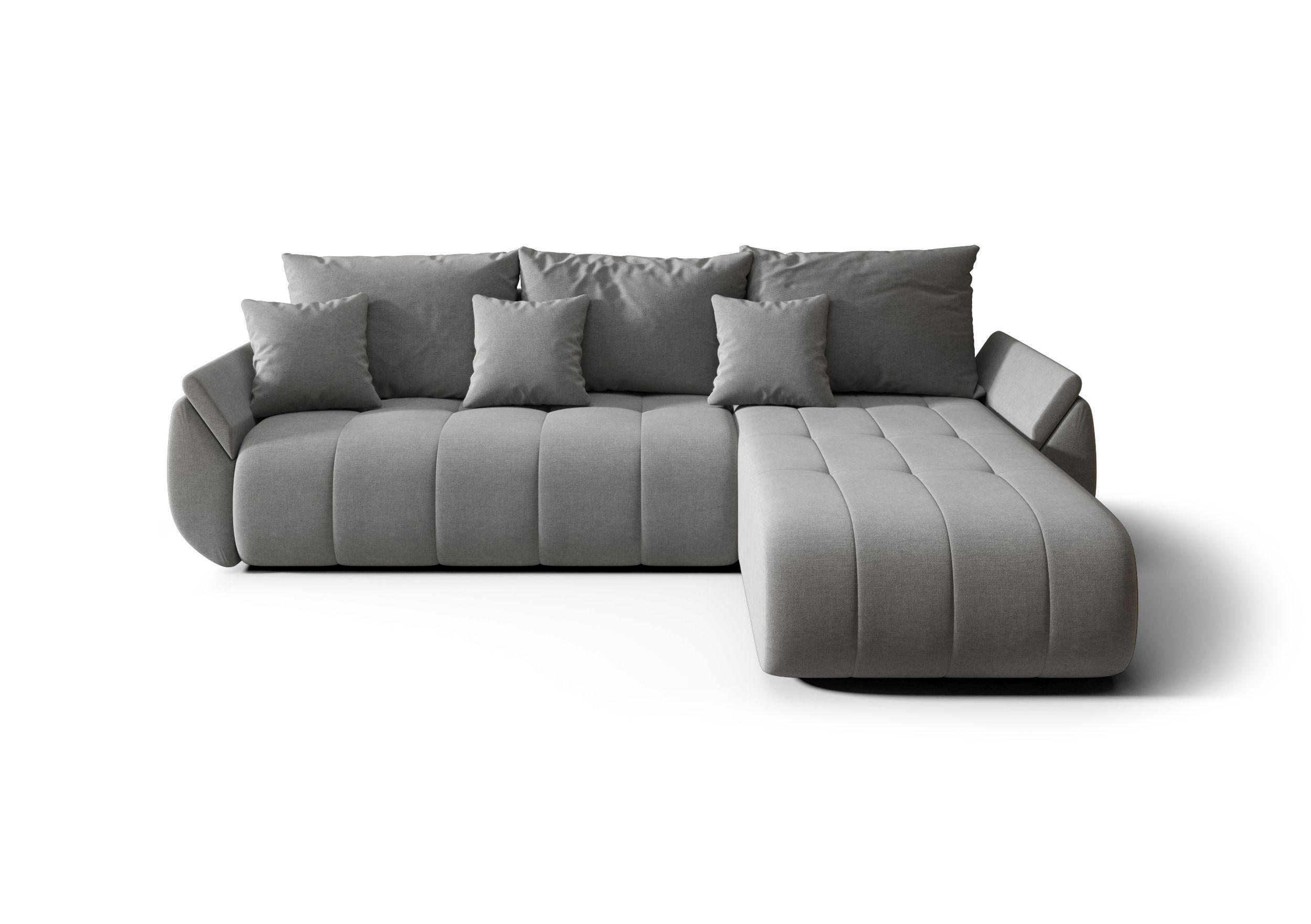 ECKSOFA mit Schlaffunktion TOKYO Wind 90 - Dunkelgrau, Textil (280/185cm) - Bedante