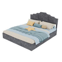 POLSTERBETT 160/200 cm grau aus Stoff und Metall mit Stauraum - Grau, Textil (160/200cm) - OKWISH