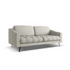 3-SITZER SOFA Chenille Stoff Beige - Beige/Schwarz, Textil/Metall (202/80/95cm) - Makamii
