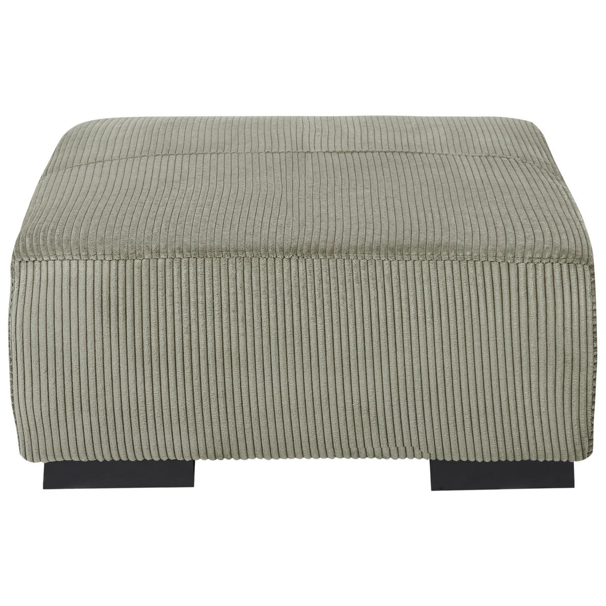 OTTOMANE Cord Grün Lungo - Schwarz/Grün, Textil (80/35/80cm) - Beliani