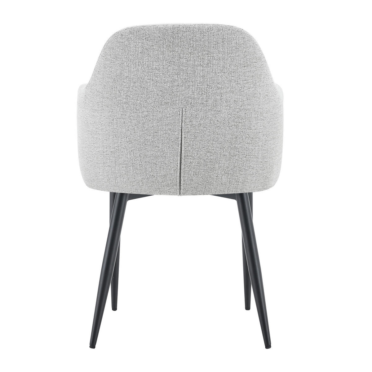 JÍDELNÍ ŽIDLE sada 2 ks černé a světle šedé z látky a kovu - světle šedá, textil (53/83/56.5cm) - Urban Meuble