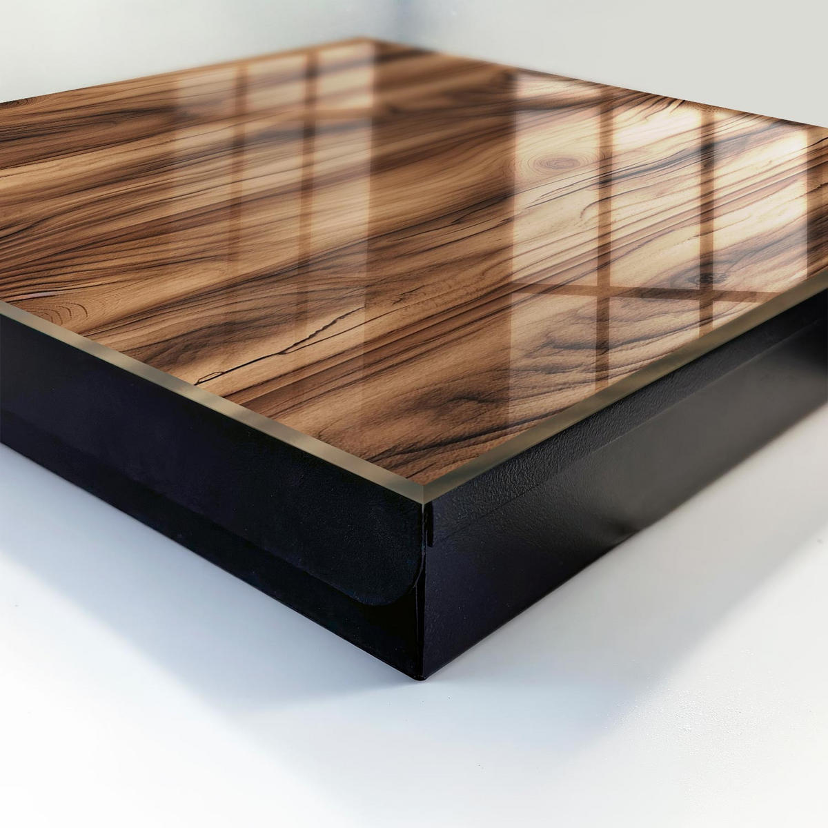 SCHLÜSSELBOX Schwarz 30x30 cm- Türöffnung nach rechts - Holzstruktur - Braun, Metall (30/30/5cm) - TULUP