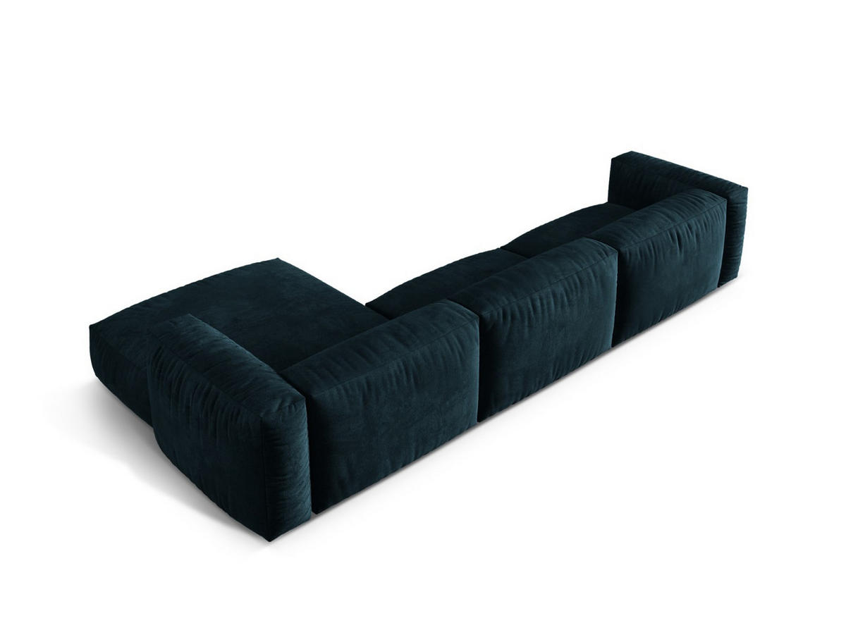 ECKSOFA modular rechts Martina aus Samt dunkel petrol 3 Sitzplätze - Petrol, Textil (176/332cm) - Micadoni
