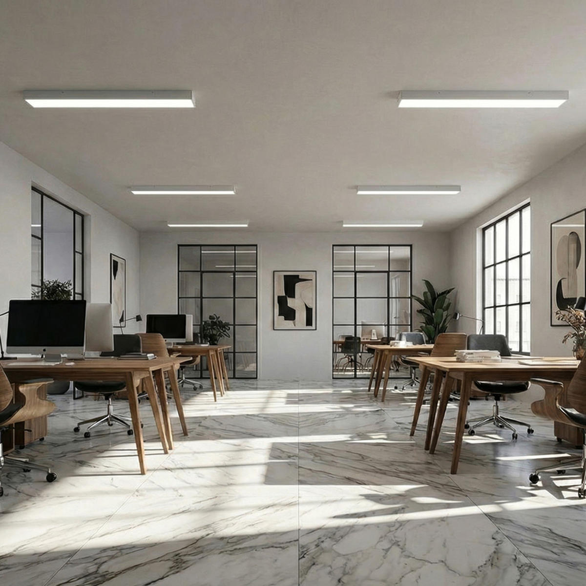 DECKENLEUCHTE LARISA 115X15 DIMM Weiß 60 W - Weiß, Metall (115.5/15/58cm) - Rendl