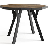 ESSTISCH Desmond achteckiger ausziehbarer, Arvadonna Chestnut 100-150/100/76 cm - Kastanienfarben/Schwarz, Holz/Holzwerkstoff (100/150/76cm) - WFL GROUP