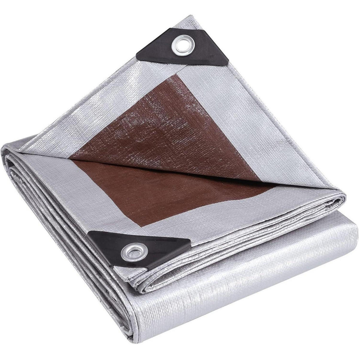 PLANE 4 x 6 m Silber/Braun 155 g/m² - Multicolor, Kunststoff (38/28/11cm)