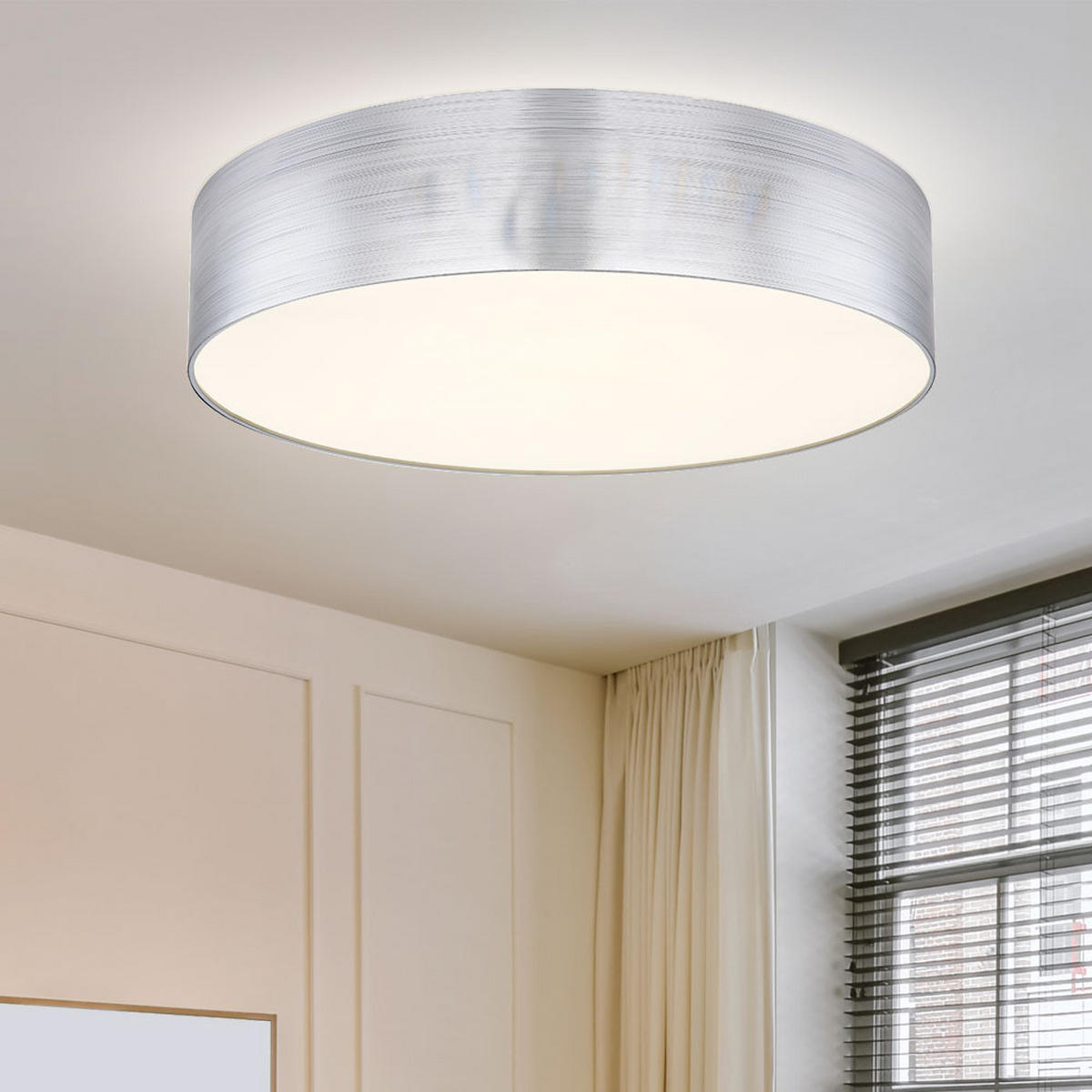 LED DECKENLEUCHTE Silber Opalglas - Silberfarben, Metall (60/60/12cm)