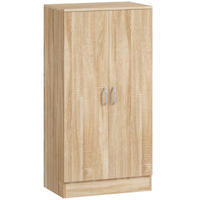 SCHUHSCHRANK Spanplatte Naturholz - Alufarben/Naturfarben, Holzwerkstoff/Metall (55/108/35cm) - HOMCOM