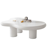 COUCHTISCH aus MDF 97x67x32 cm in Weiß mit Filzunterlagen - Weiß, Holzwerkstoff (97/67/32cm) - Modfu