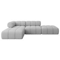ECKSOFA modulares Sofa Kerru-L1 - 285x190x70 cm Hellgrau Bouclé - Hellgrau, Holzwerkstoff/Textil (285/190cm) - ALTDECOR