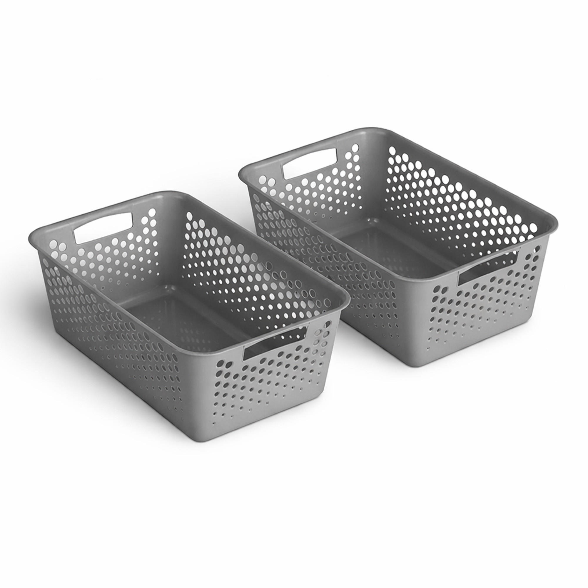 AUFBEWAHRUNGSKORB Anthrazit 44x30x17 cm - 2er-Pack - Anthrazit, Kunststoff (30/17/44cm) - ProHome