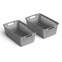 AUFBEWAHRUNGSKORB Anthrazit 44x30x17 cm - 2er-Pack - Anthrazit, Kunststoff (30/17/44cm) - ProHome