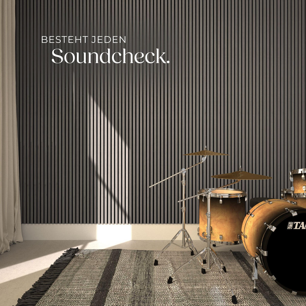 AKUSTIKPANEELE 4er Set Sonic Wall Iii, je 120 x 60 x 1,1 cm, Größe flexibel anpassbar, Eiche hellgrau - Eichefarben/Hellgrau, Holz (60/1.1/120cm) - tectake