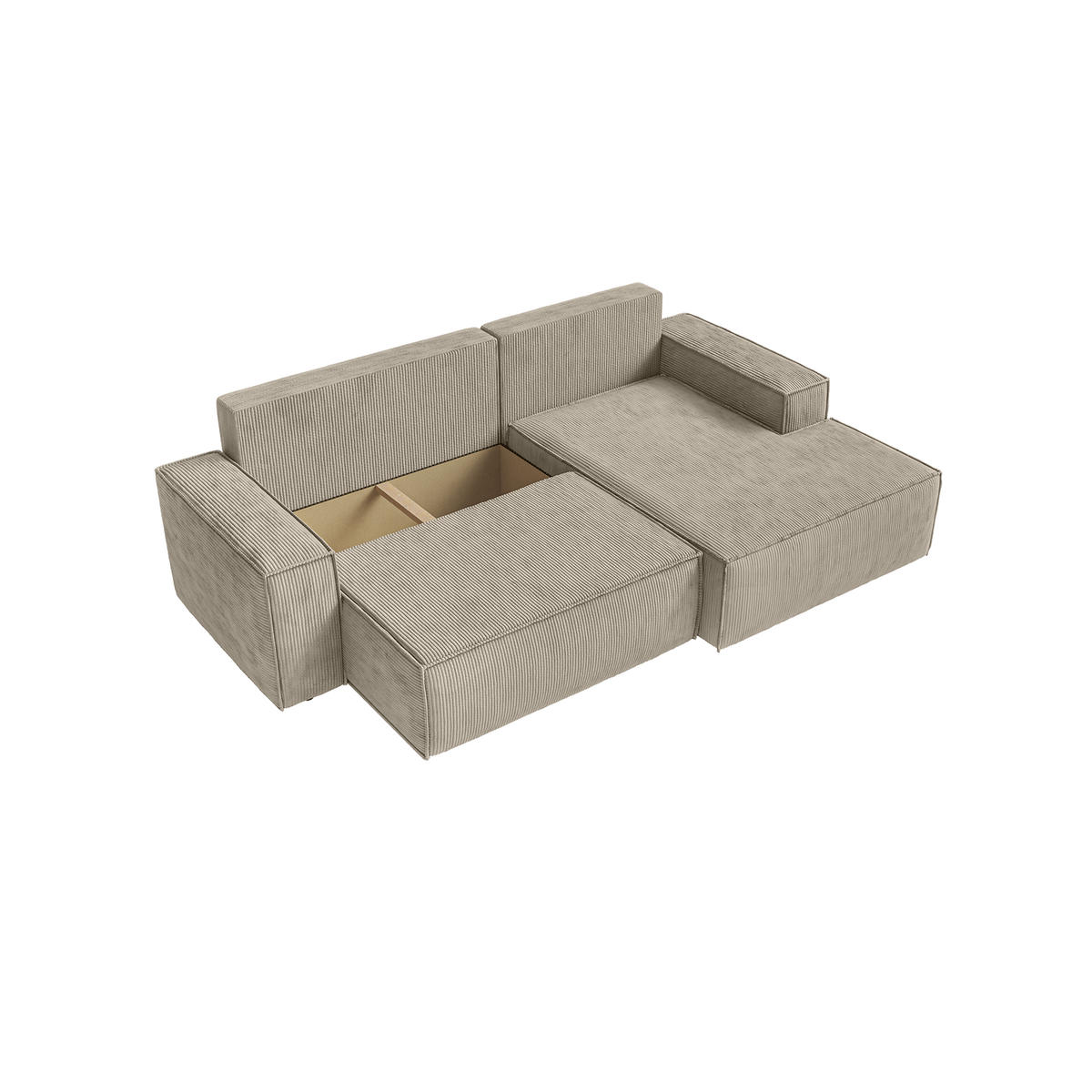 ECKSOFA Kokko mit Schlaffunktion, Beige - Beige, Textil (267/167cm) - Fedve