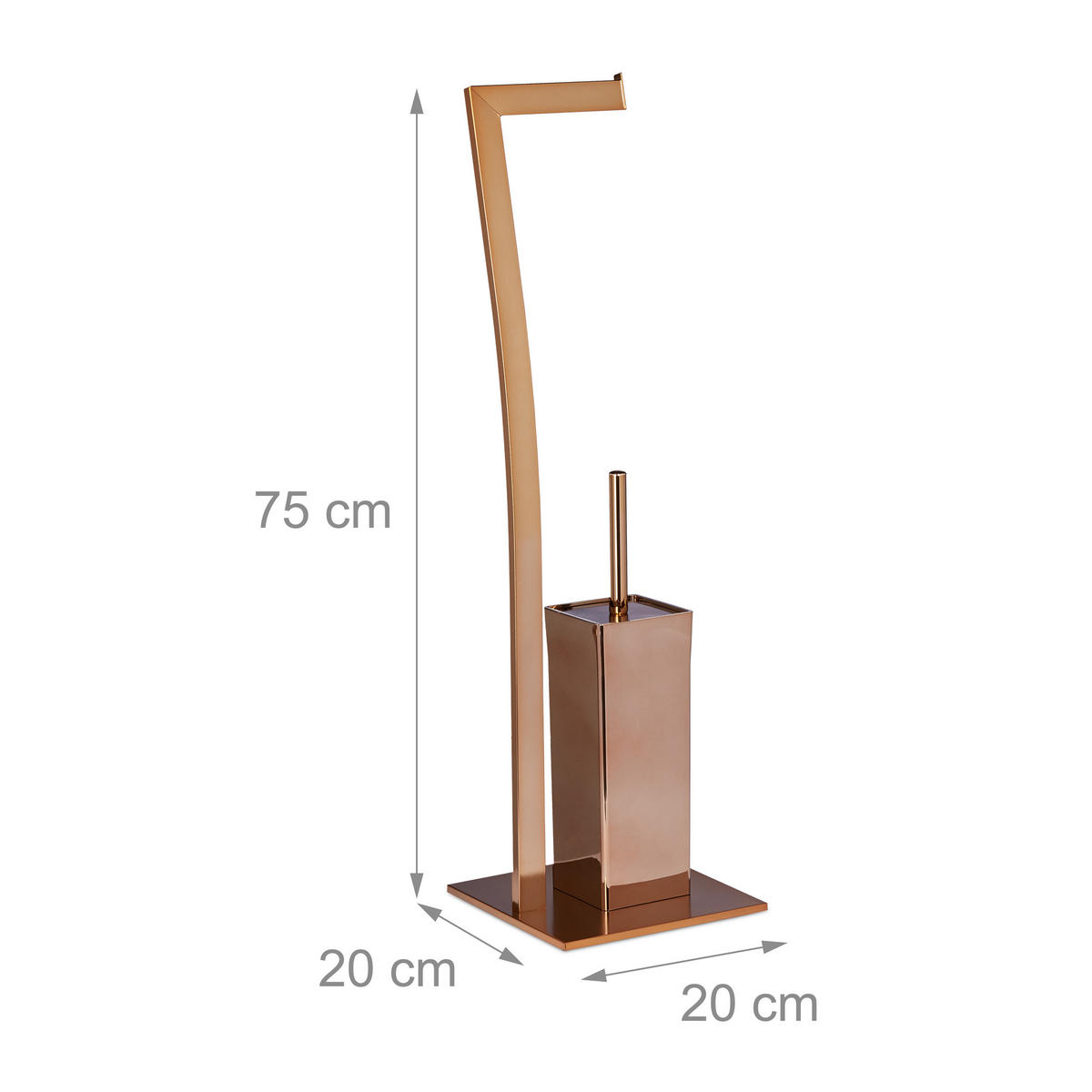 WC Garnitur - Kupferfarben, Metall (20/71/20cm) - Relaxdays