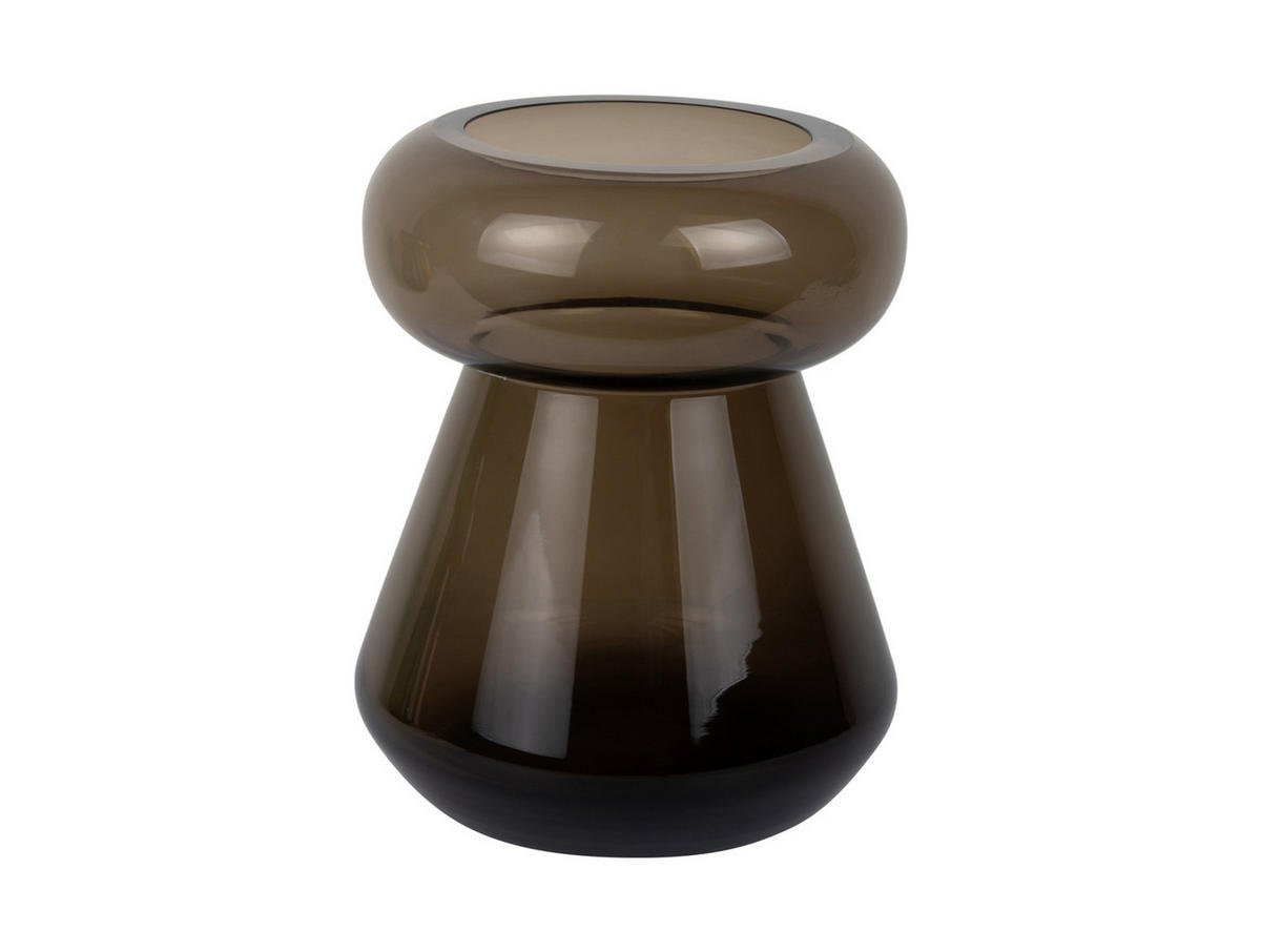 VASE Excelente Braun 20.5/20.5/26 cm - Braun, Glas (26cm) - Present Time