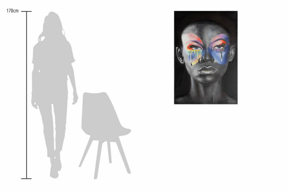 ACRYLBILD HANDGEMALT 60/90 cm - Multicolor, Holz/Textil (60/90cm) - KUNSTLOFT