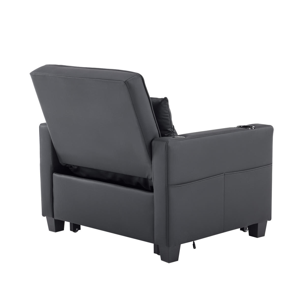 SOFABETT 74/87/84 cm Schwarz - Schwarz, Textil (87/84/74cm)