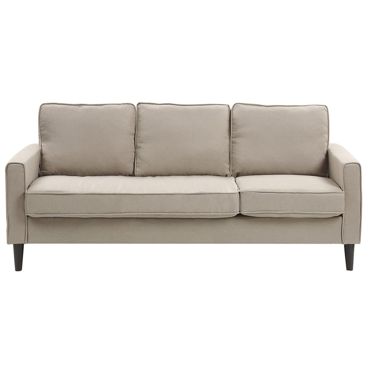3-SITZER-SOFA mit Ottomane Polsterbezug Beige Avesta - Beige, Textil (186/85/131cm) - Beliani