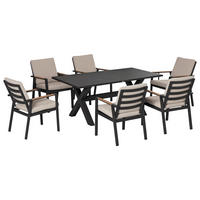 GARTENMÖBEL-SET DE-09658 Schwarz + Grau - Grau, Metall - ComfortXL