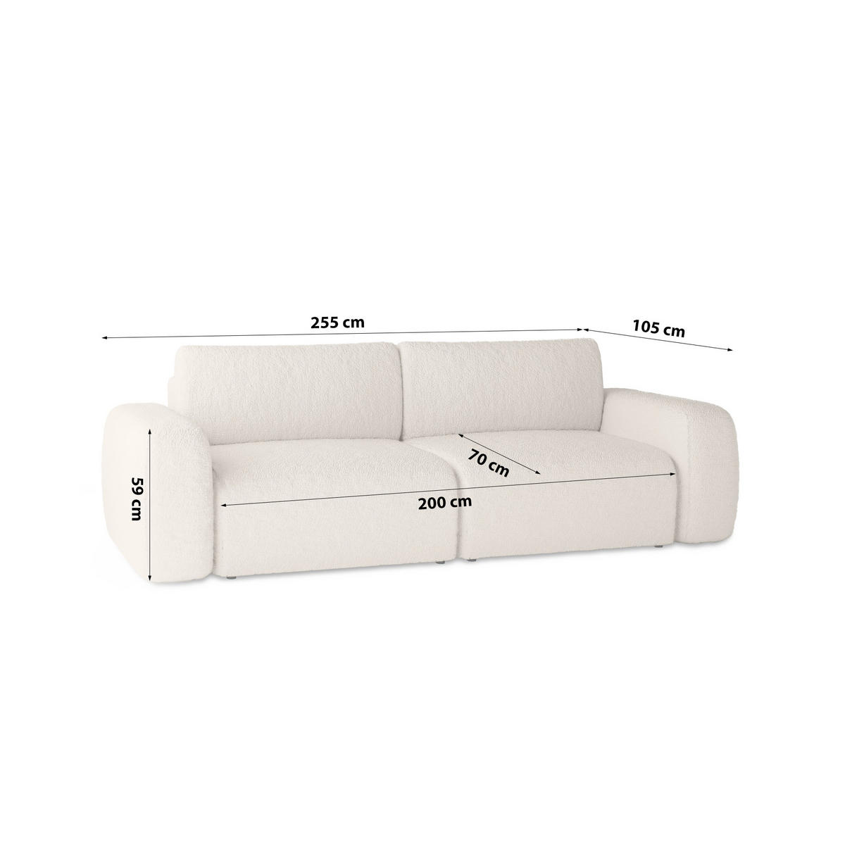 SCHLAFSOFA mit Bettkasten Varde Beige - Beige, Textil (255/85/105cm) - Fedve