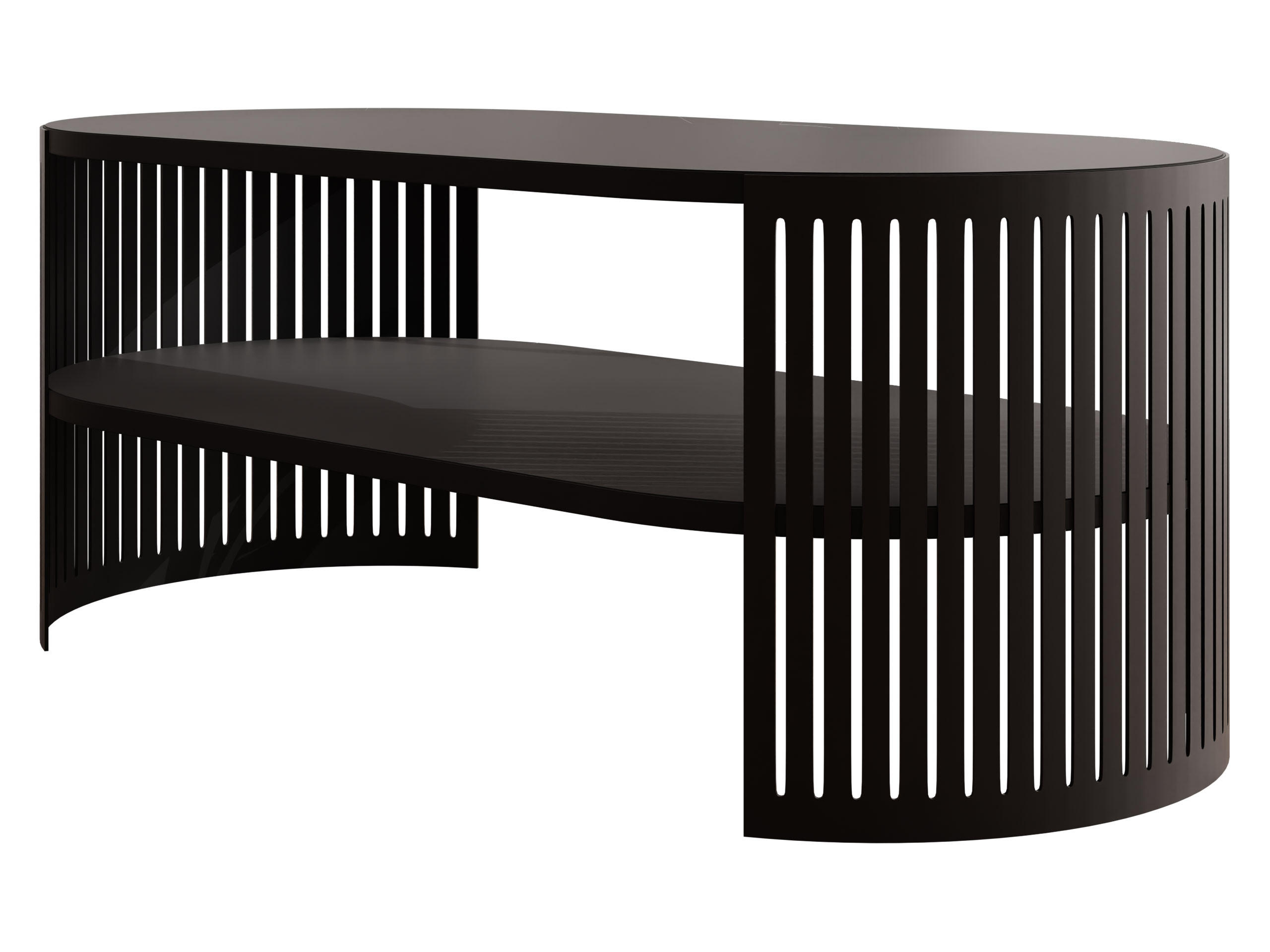 COUCHSITCH Fikoli Oval I - Schwarz, Holzwerkstoff/Metall (100/50/40cm) - MIRJAN24