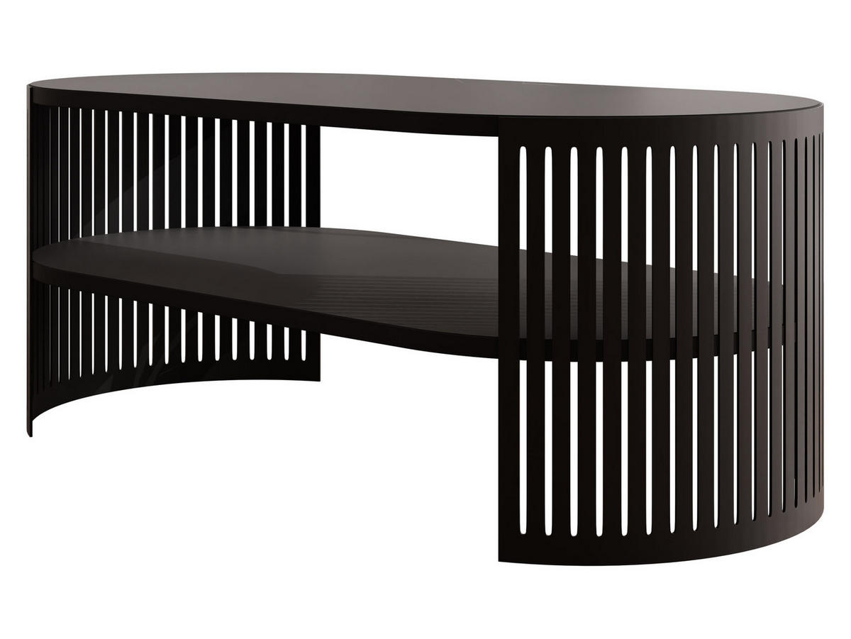 COUCHSITCH Fikoli Oval I - Schwarz, Holzwerkstoff/Metall (100/50/40cm) - MIRJAN24