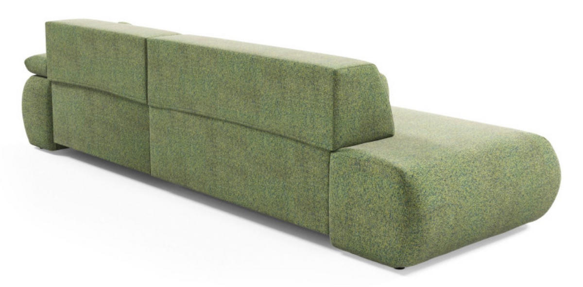 ECKSOFA Grün PENTI Ausziehbar Mit Bettkasten Rechts - Grün, Textil (173.5/286cm) - Sepro Meble