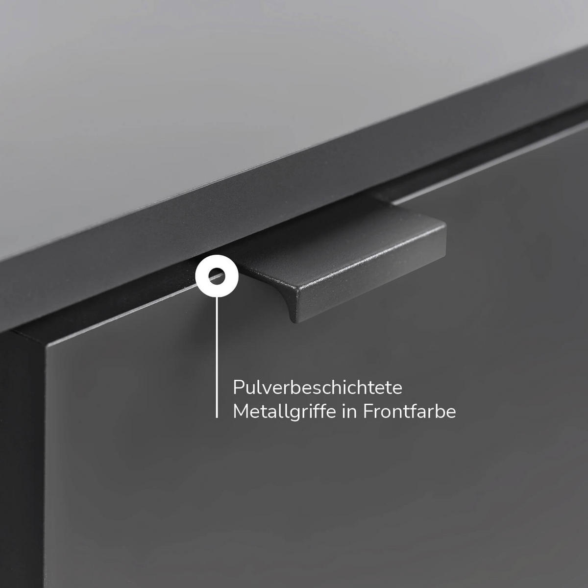 KOMMODE Die Elegante - Anthrazit, Holzwerkstoff (150/81/34cm) - Mokebo