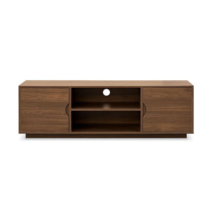 TV-LOWBOARD Sven 140cm, 2 türen Walnuss-Finish Skandinavisches - Nussbaumfarben, Holzwerkstoff (140/45/40cm) - Sicaan