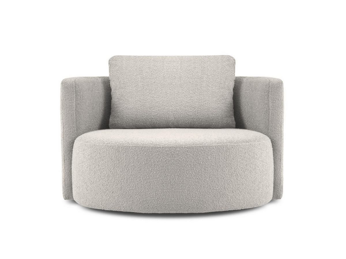 DREHSESSEL Bliss aus Boucle hellgrau - Hellgrau, Textil (92/75/92cm) - Micadoni